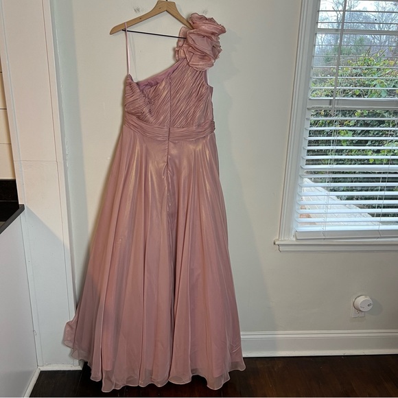 Mac Duggal Dresses Mac Duggal Iridescent One Shoulder Rosette Ball